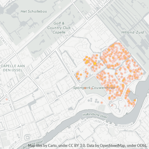 Heatmap voor postcode 2904