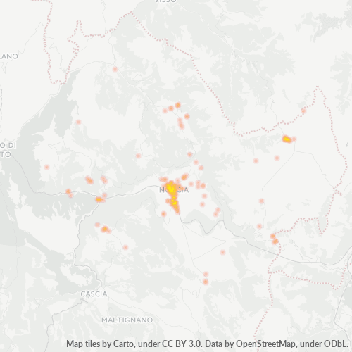 Mappa di calore per cap 06046