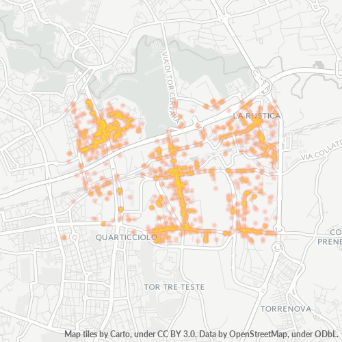 Mappa di calore per cap 00155
