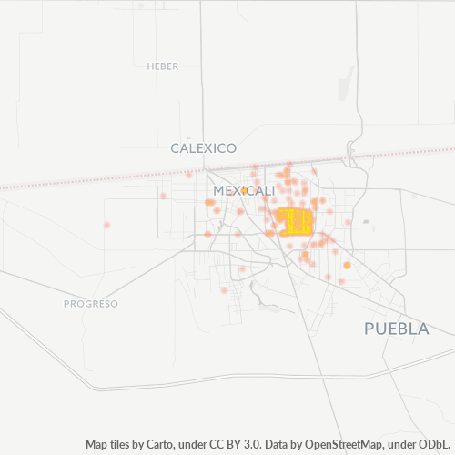 21290 Mapa de calor de densidad empresarial