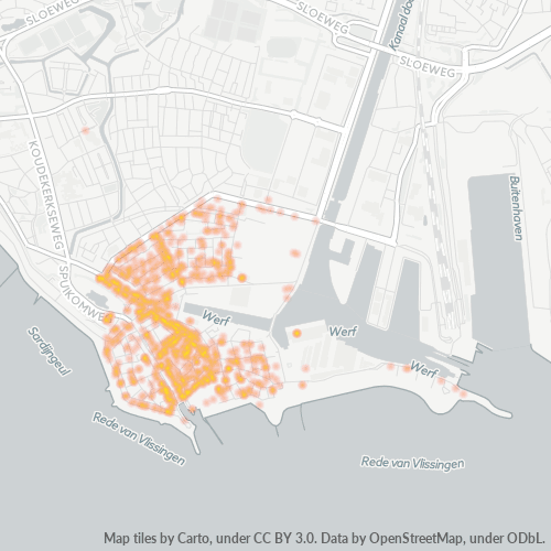 Heatmap voor postcode 4381