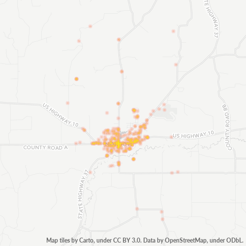 54755 Business Density Heatmap