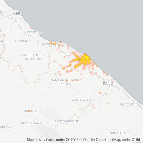 61100 Mappa di concentrazione per la densità di aziende