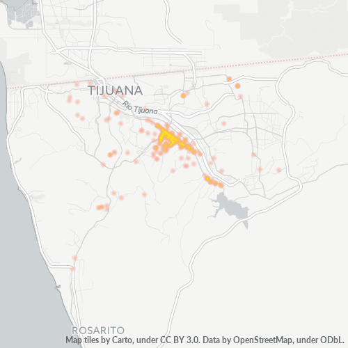 22117 Mapa de calor de densidad empresarial