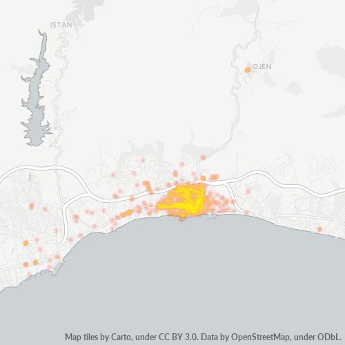 29601 Mapa de calor de densidad empresarial