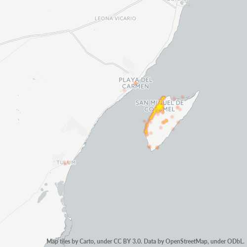 77600 Mapa de calor de densidad empresarial
