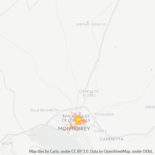 66460 Mapa de calor de densidad empresarial