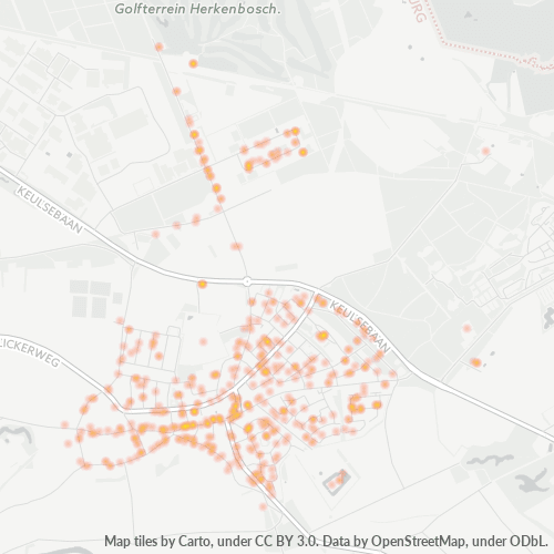 Heatmap voor postcode 6075