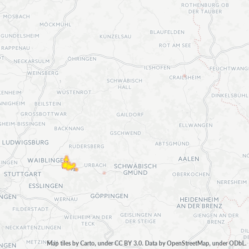 Heatmap für plz 73630