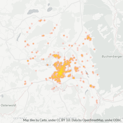 Heatmap für plz 88316