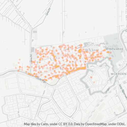 Heatmap voor postcode 3443