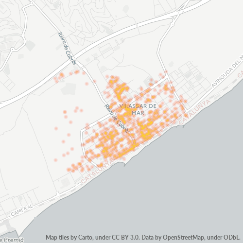 Mapa de calor para código postal 08340