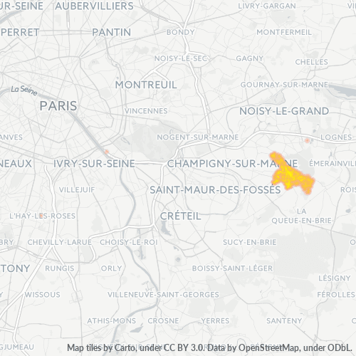 Carte de chaleur pour code postal 94420