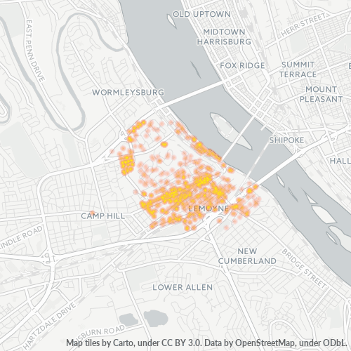 17043 Business Density Heatmap