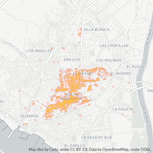 Mapa de calor para código postal 04006