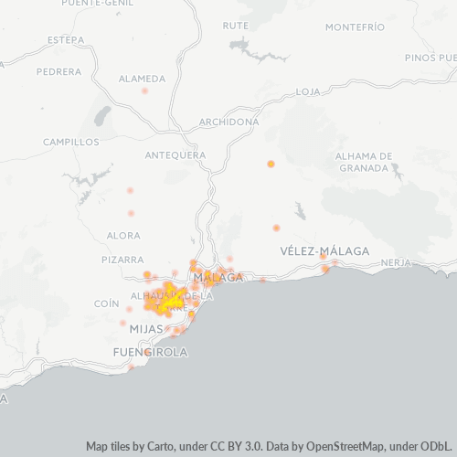 Mapa de calor para código postal 29130