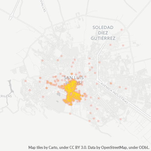 78280 Mapa de calor de densidad empresarial