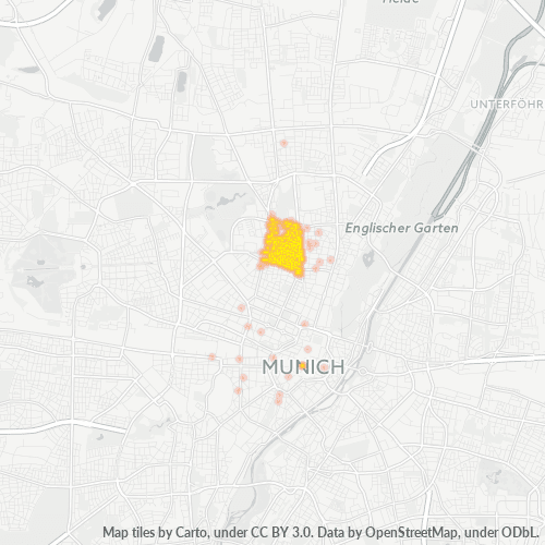 Heatmap für plz 80796