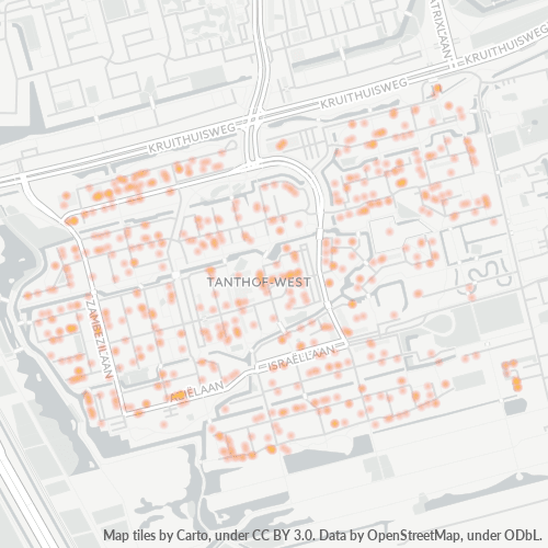 Heatmap voor postcode 2622