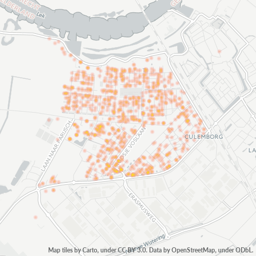 Heatmap voor postcode 4105