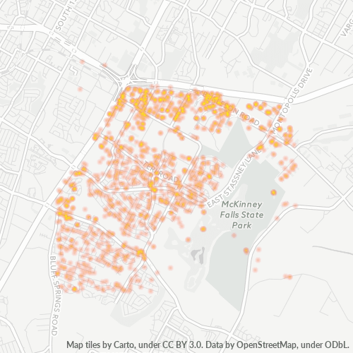 78744 Business Density Heatmap