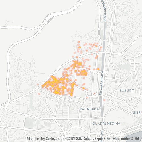 Mapa de calor para código postal 29011