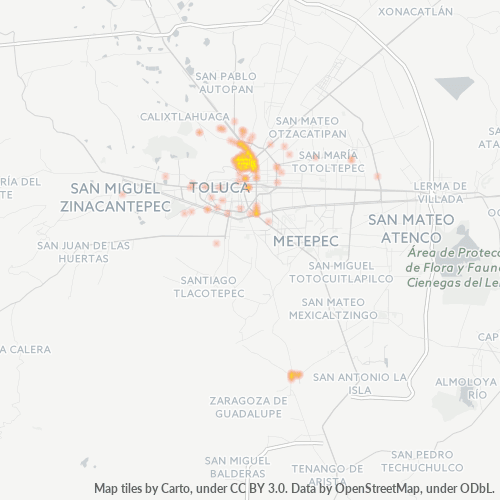 50020 Mapa de calor de densidad empresarial