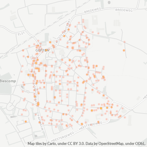 Heatmap voor postcode 5386