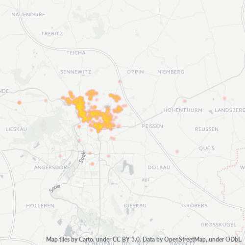 Heatmap für plz 06118