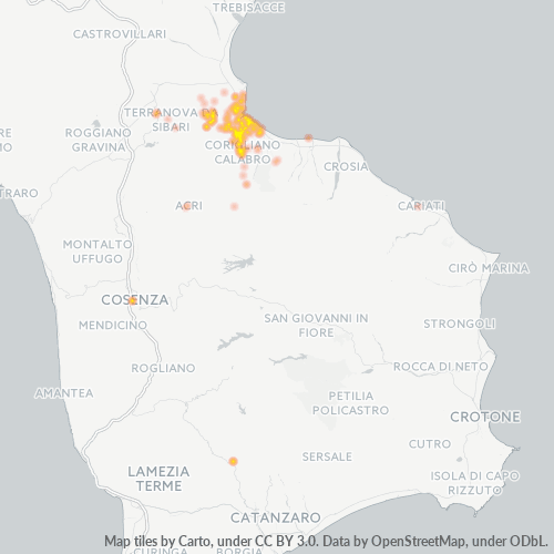 Mappa di calore per cap 87064