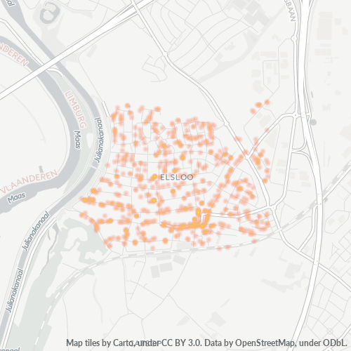 Heatmap voor postcode 6181