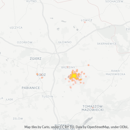 95-040 Mapa intensywności działalności gospodarczej