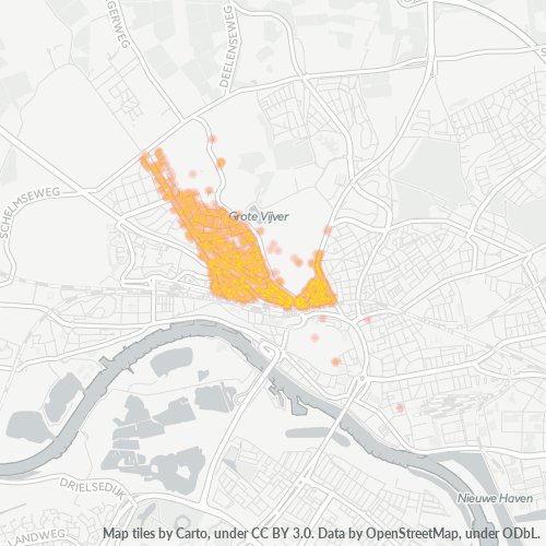 Heatmap voor postcode 6814
