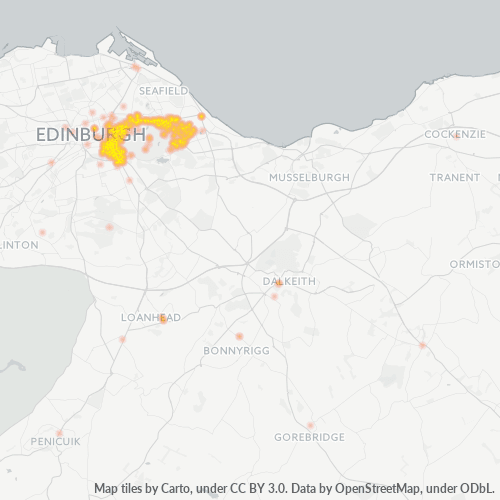 EH8 Business Density Heatmap