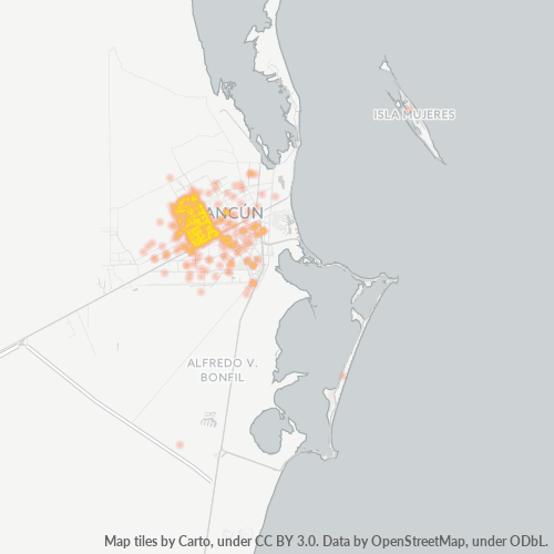 77517 Mapa de calor de densidad empresarial