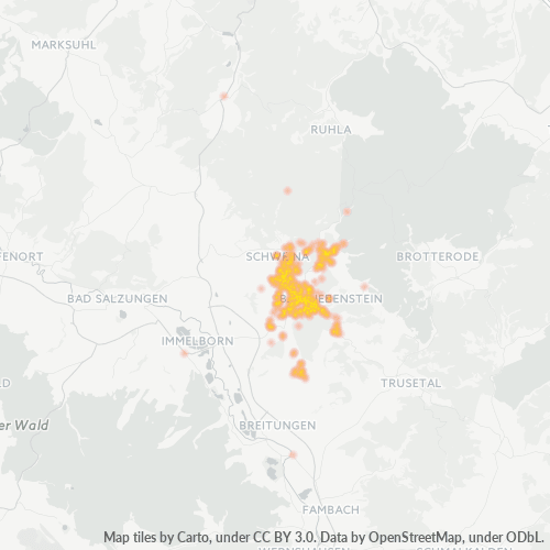Heatmap für plz 36448