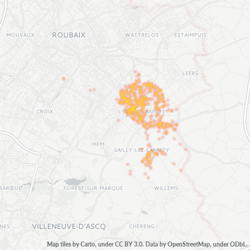 59390 Thermocarte de densité d'activité