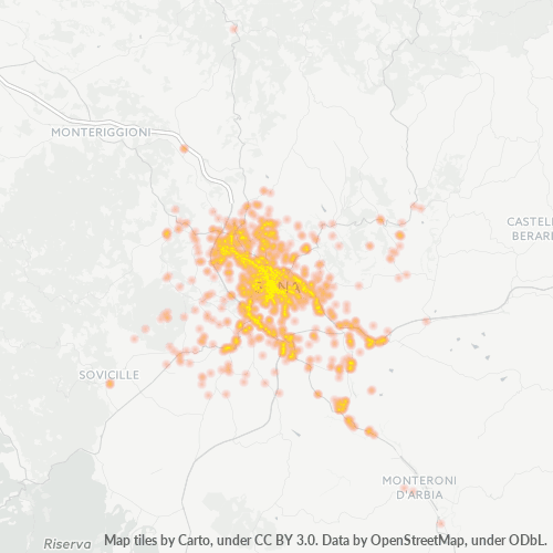 53100 Mappa di concentrazione per la densità di aziende