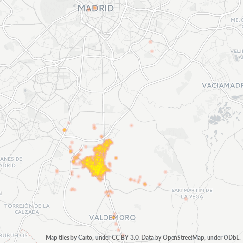 28320 Mapa de calor de densidad empresarial