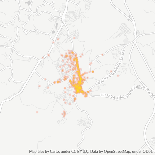 06850-000 Mapa de calor de densidad empresarial
