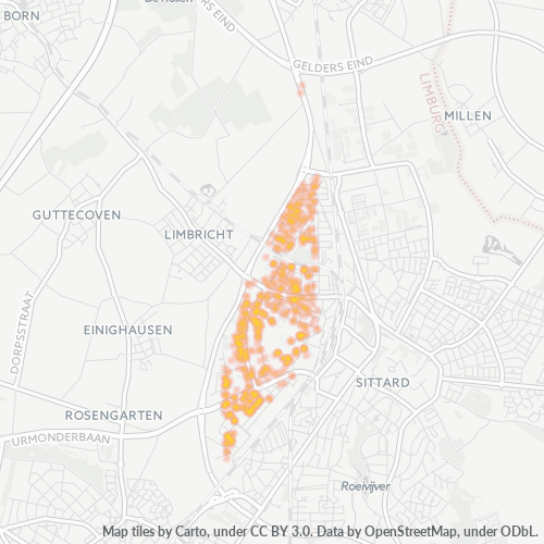 Heatmap voor postcode 6135