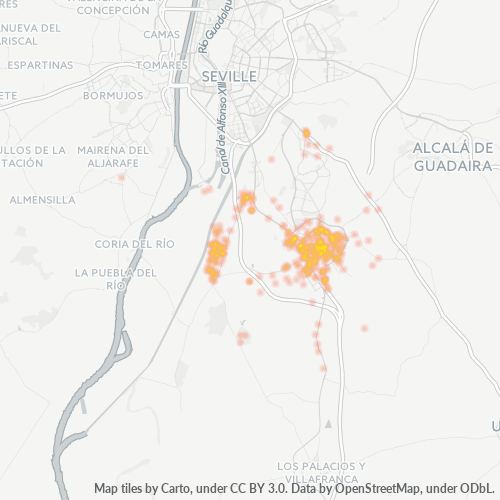 Mapa de calor para código postal 41700