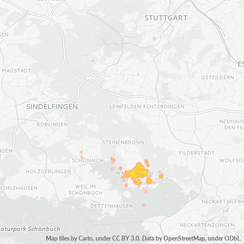 Heatmap für plz 71111
