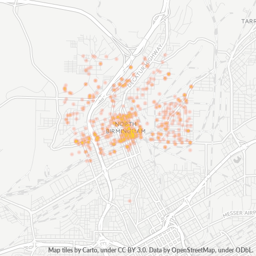 35207 Business Density Heatmap