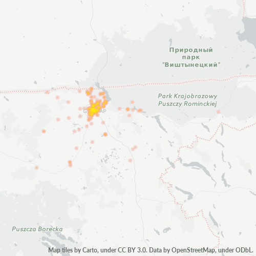 19-500 Mapa intensywności działalności gospodarczej