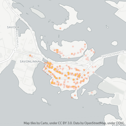 57130 Yritystiheys lämpökarttana