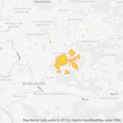 Heatmap für plz 71364