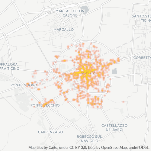 Mappa di calore per cap 20013