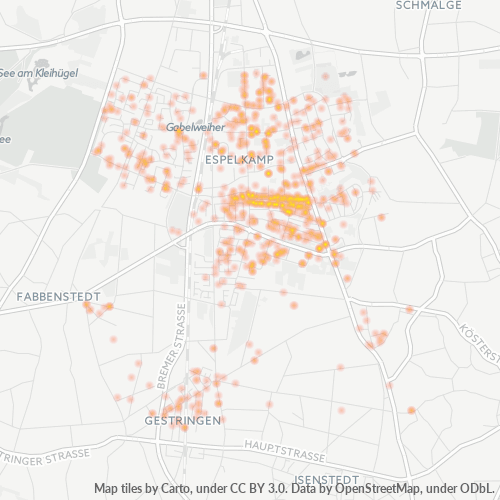 Heatmap für plz 32339