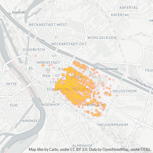 Heatmap für plz 68165